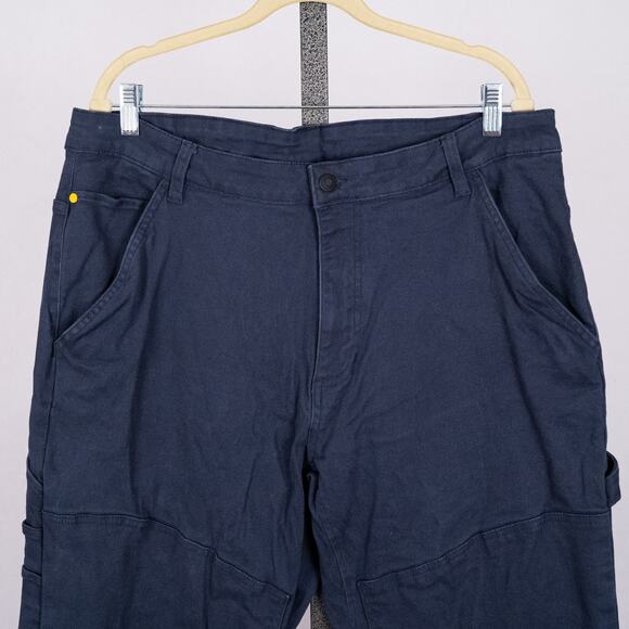 Men's Caterpillar Workwear Carpenter Pants 40x29 Blue Double Front Cotton Canvas - Picture 2 of 6